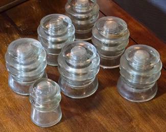Clear glass vintage insulators