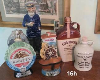 Collection of vintage liquor bottles