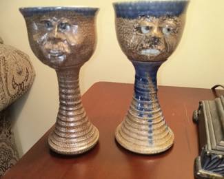 Mike Durham pottery goblets 