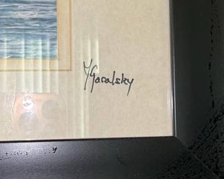 Framed Photograph of a Wave by Y. Garalsky