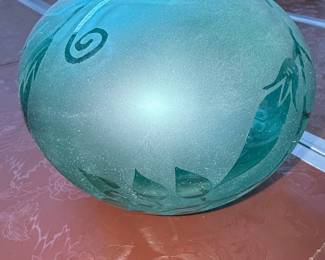 Signed Lundberg Studios Art Glass Vase