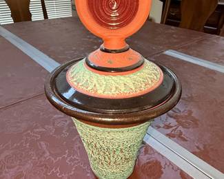 Studio Pottery Vase with Lid