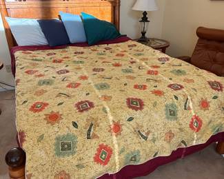 Solid Wood Queen Bed Frame with Headboard