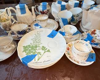 Vintage Botanical and Astrological Themed Tea Ware Collection
