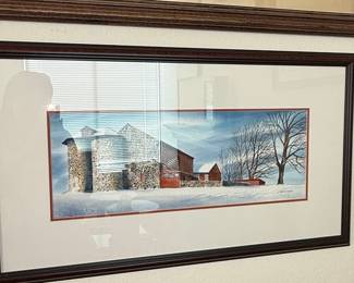 Carol Cimbor Watercolor Painting of Barn in Winter