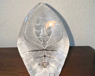 Mats Jonasson Crystal "Arctic Man" Paperweight