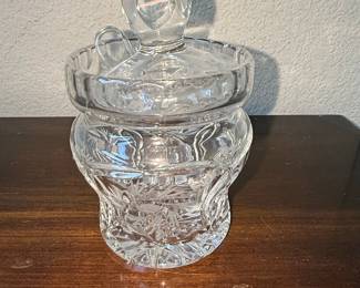 Cut Crystal Jam Jar with Spoon - Waterford Castlemaine Pattern