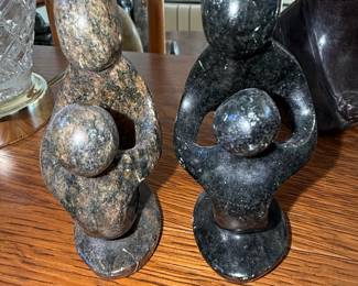 Hand-Carved Stone Family Figurines (Shona Sculpture Style)