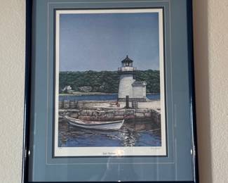 Seaside Harbour Lighthouse Print by Harris Holt