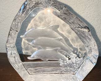 Glass Dolphin Sculpture