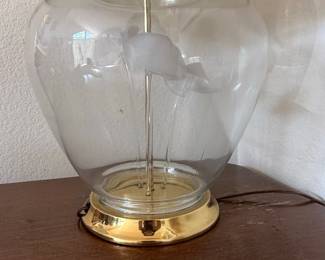 Frosted Glass Urn Table Lamp with Pleated Shade