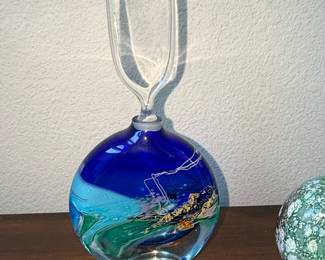 Murano Style Art Glass Perfume Bottle with Stopper