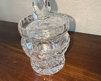 Cut Crystal Jam Jar with Spoon - Waterford Castlemaine Pattern