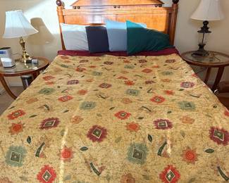 Solid Wood Queen Bed Frame with Headboard