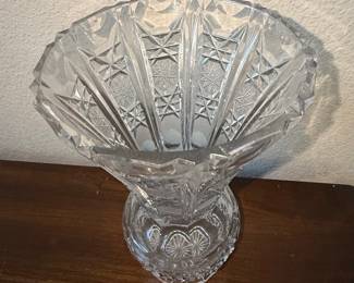American Brilliant Cut Glass Fan Vase