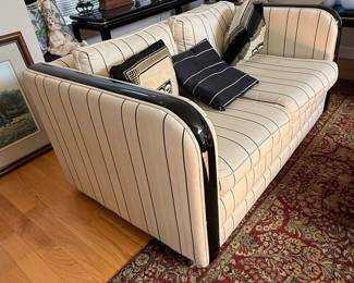Art Deco / Mid-Century Modern Striped Two-Seater Sofa