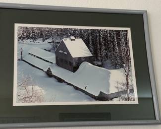 Framed Photograph of a Snow-Covered Barn