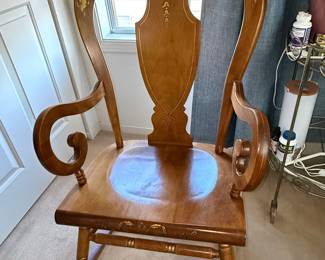 Antique Rococo Revival Side Chair with Gilt Stenciling