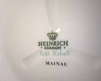 Heinrich & Sohne "Mainau" Cobalt Blue Porcelain Vase and Planter Set