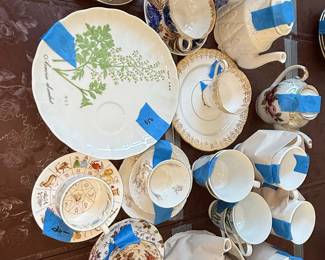 Vintage Botanical and Astrological Themed Tea Ware Collection