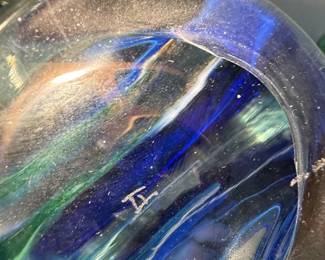 Murano Style Art Glass Perfume Bottle with Stopper