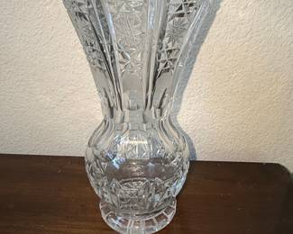 American Brilliant Cut Glass Fan Vase