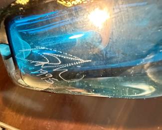 Murano Art Glass Vase with Gold Leaf Inclusions