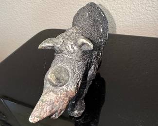 Hand-Carved Soapstone Rhinoceros Figurine