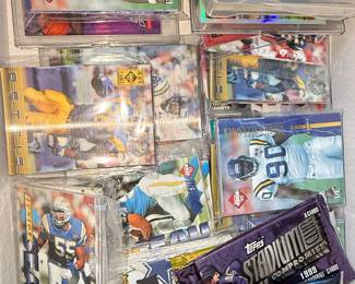 Assorted Football and Basketball Trading Cards and Packs