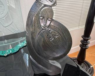 Shona Serpentine Sculpture "Mother & Twins" by Copito