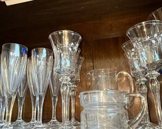 Crystal Wine Glasses and Pitcher Set
