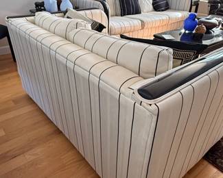 Art Deco / Mid-Century Modern Striped Two-Seater Sofa