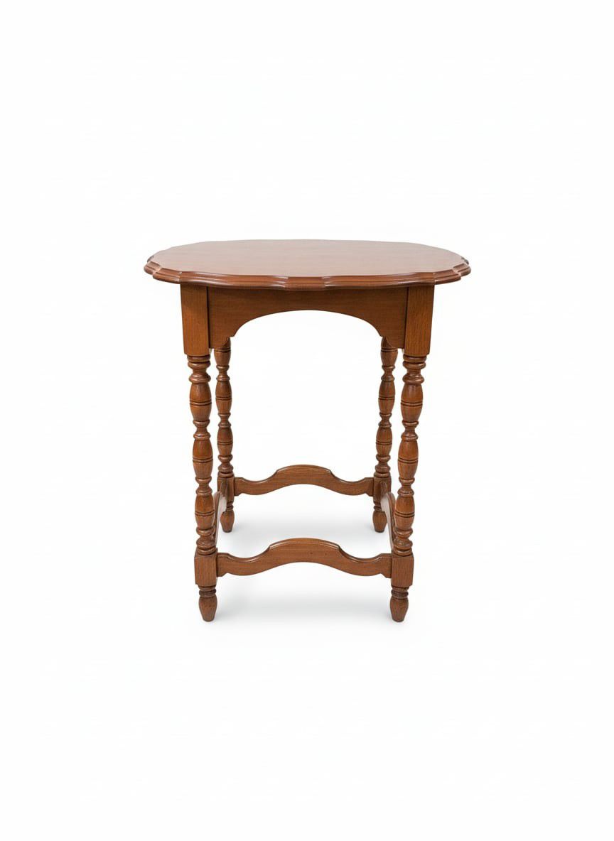 Victorian Style Scalloped Edge Side Table
