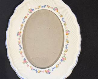 Oval Ceramic Picture Frame with Floral Motif