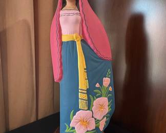 Folk Art Terracotta Figurine of a Woman - "Las Marias" Style