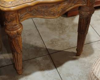 French Provincial Carved Accent Table