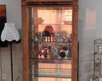 Vintage R. J. Horner Style Carved Oak Curio Cabinet