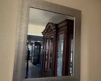 Head West Honeycomb Embossed Framed Mirror