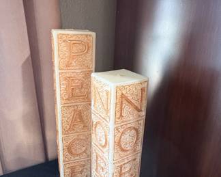 Decorative Pillar Candles - PEACE & NOEL