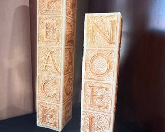 Decorative Pillar Candles - PEACE & NOEL