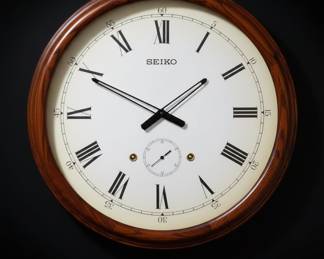 Seiko QXH202BN Wall Clock with Roman Numerals and Sub-dial
