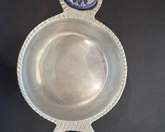 Pewter Candy Dish with Ceramic Inserts