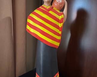Lupita Doll Ceramic Figurine of a Woman Carrying a Pot