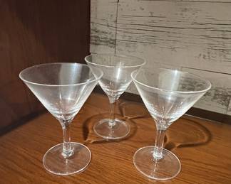 Set of 3 Vintage Martini Glasses