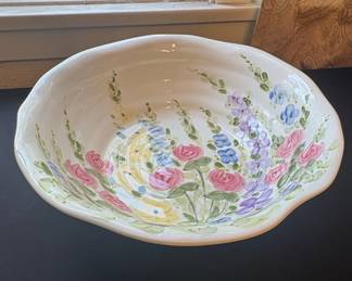 English Garden by Don Swanson for Tabletops Unlimited Hand-Painted Ceramic Bowl