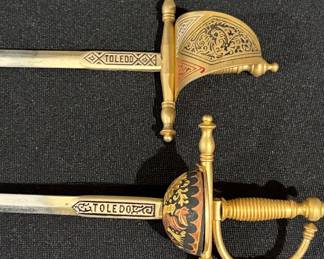 Pair of Vintage Toledo Miniature Sword Letter Openers