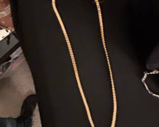 Gold Tone Necklace with Marcasite and Cubic Zirconia Accents