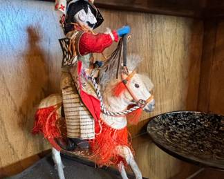 Antique Japanese Musha Ningyo Samurai Doll on Horseback