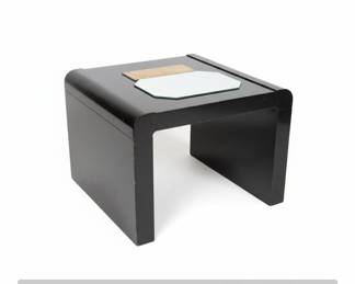 MidCentury Modern Waterfall Style End Table with Mirrored Top