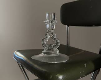 Clear Glass Candlestick Holder